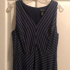 WHBM navy asymmetrical dress, size 6